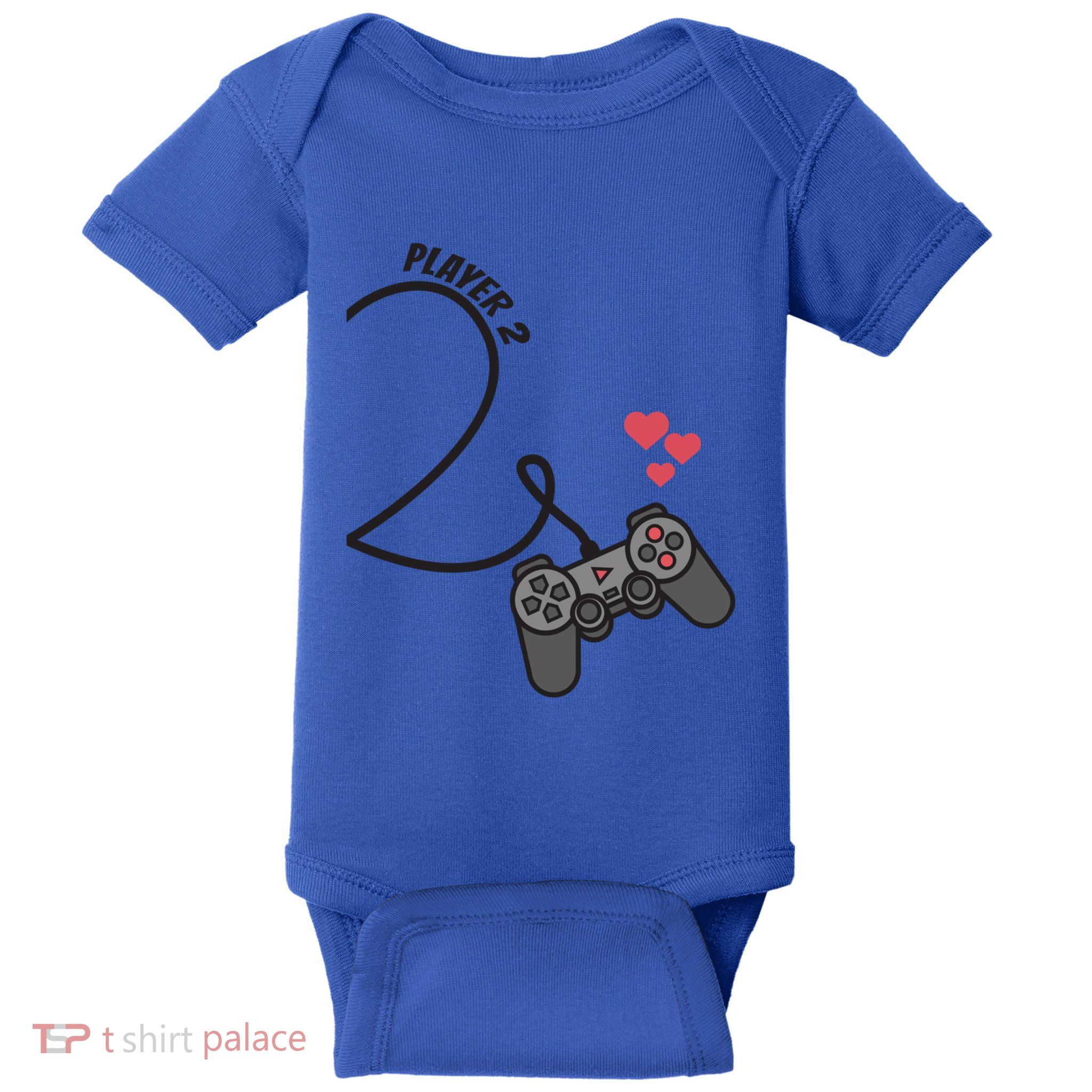 Funny Player 1 Player 2 Matching Gamer Couple Him Her Funny Gift Baby Bodysuit