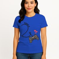 Funny Player 1 Player 2 Matching Gamer Couple Him Her Funny Gift Womens T-Shirt
