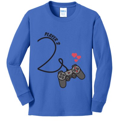 Funny Player 1 Player 2 Matching Gamer Couple Him Her Funny Gift Kids Long Sleeve Shirt