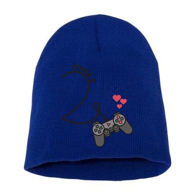 Funny Player 1 Player 2 Matching Gamer Couple Him Her Funny Gift Short Acrylic Beanie