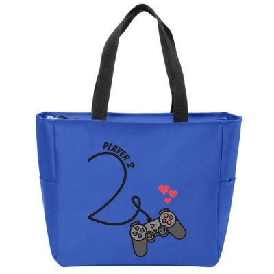 Funny Player 1 Player 2 Matching Gamer Couple Him Her Funny Gift Zip Tote Bag