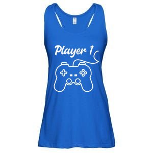 Funny Player 1 Player 2 Matching Gamer Couple Him Her Funny Gift Ladies Essential Flowy Tank