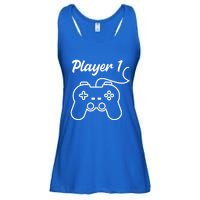 Funny Player 1 Player 2 Matching Gamer Couple Him Her Funny Gift Ladies Essential Flowy Tank