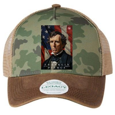 Franklin Pierce 14th President Of The United States Portrait Legacy Tie Dye Trucker Hat