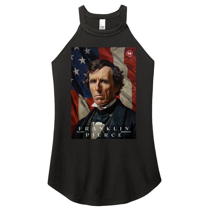 Franklin Pierce 14th President Of The United States Portrait Women's Perfect Tri Rocker Tank