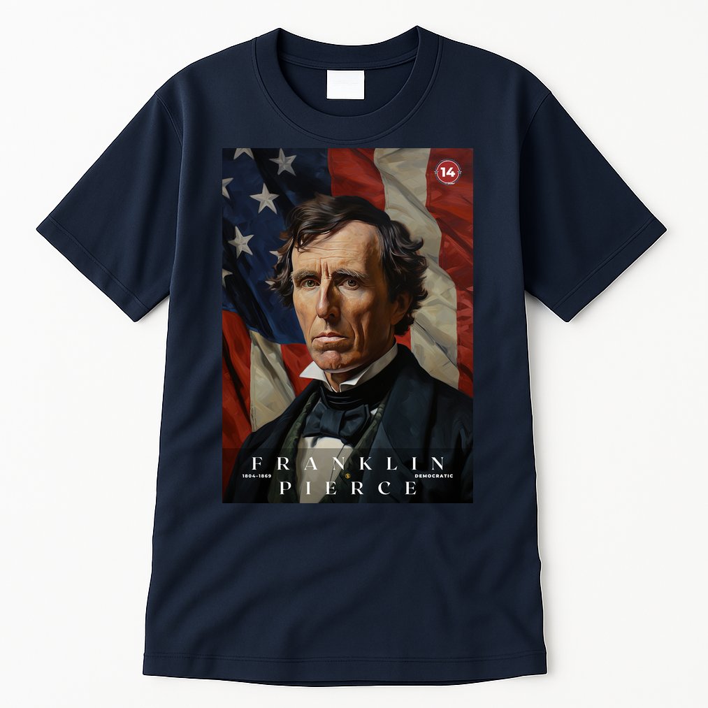 Franklin Pierce 14th President Of The United States Portrait Tall T-Shirt