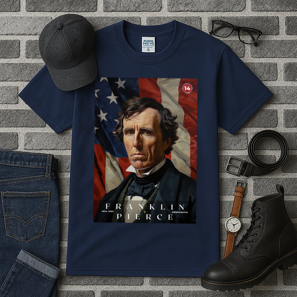 Franklin Pierce 14th President Of The United States Portrait Tall T-Shirt