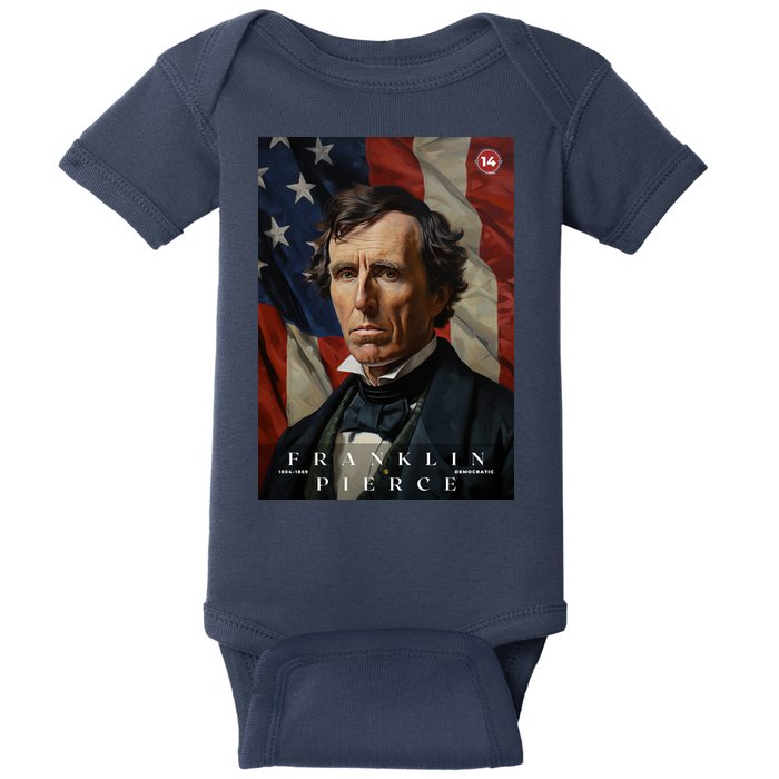 Franklin Pierce 14th President Of The United States Portrait Baby Bodysuit