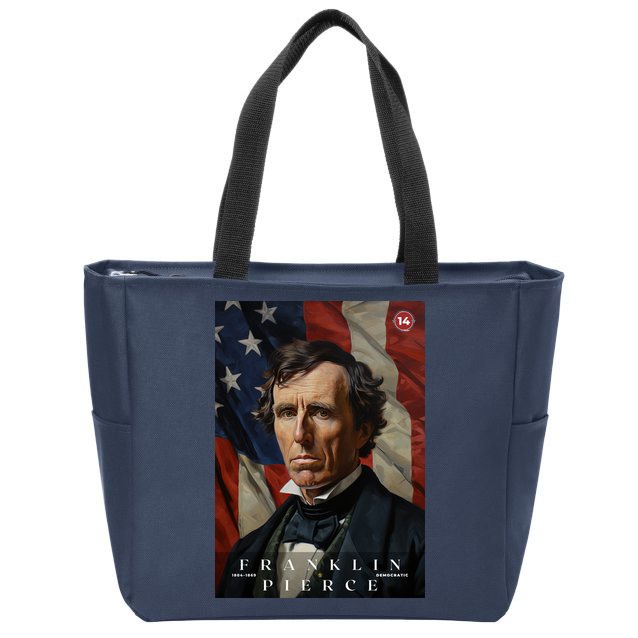 Franklin Pierce 14th President Of The United States Portrait Zip Tote Bag