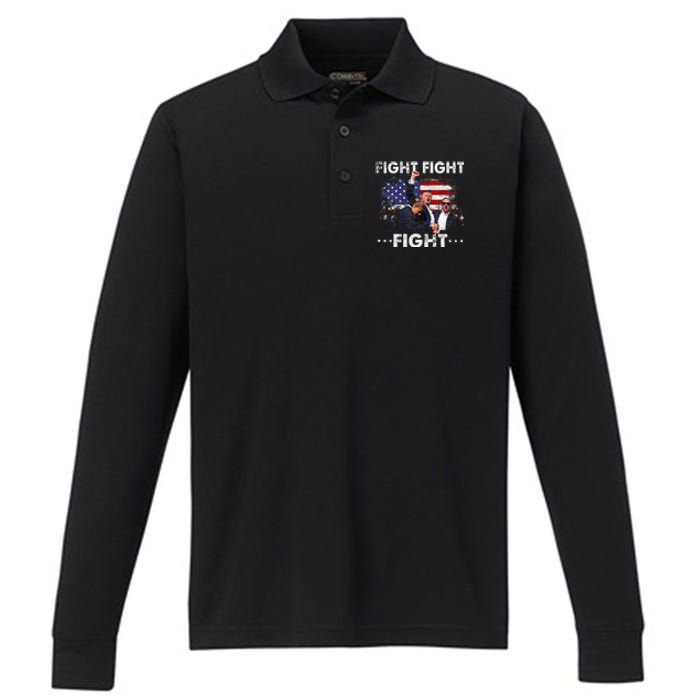 Funny Pro 2024 Fight Fight Fight 2024 Performance Long Sleeve Polo