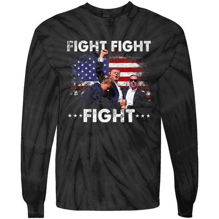 Funny Pro 2024 Fight Fight Fight 2024 Tie-Dye Long Sleeve Shirt