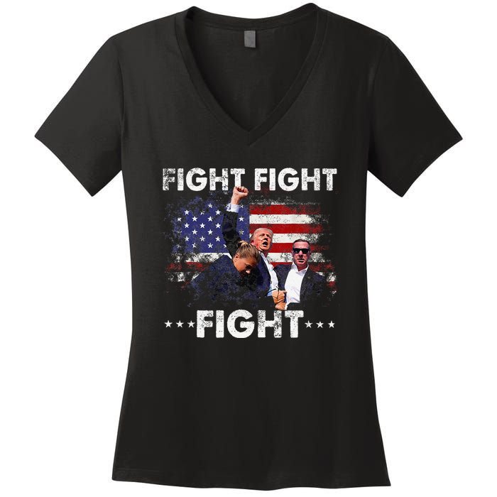 Funny Pro 2024 Fight Fight Fight 2024 Women's V-Neck T-Shirt