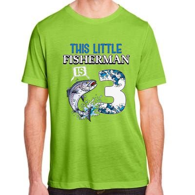 Fishing Party 3 Year Old Birthday Fisherman 3rd Fisher Adult ChromaSoft Performance T-Shirt