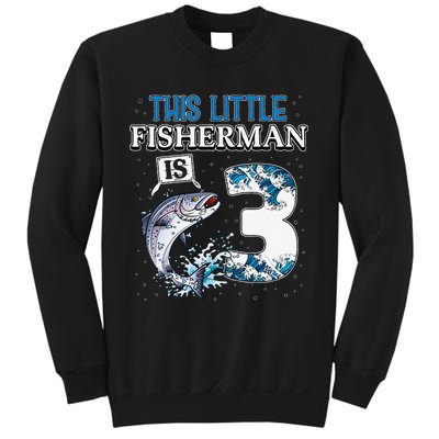 Fishing Party 3 Year Old Birthday Fisherman 3rd Fisher Sweatshirt