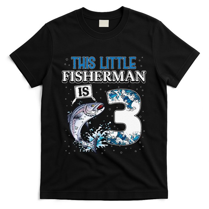 Fishing Party 3 Year Old Birthday Fisherman 3rd Fisher T-Shirt