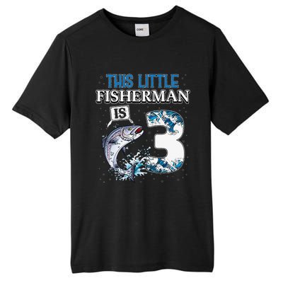 Fishing Party 3 Year Old Birthday Fisherman 3rd Fisher Tall Fusion ChromaSoft Performance T-Shirt