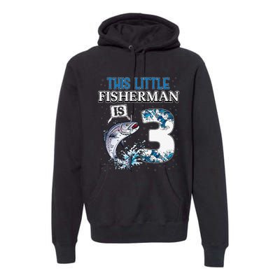 Fishing Party 3 Year Old Birthday Fisherman 3rd Fisher Premium Hoodie