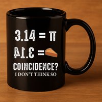 Funny Pi 314 = Pie Coincidence I Think Not Math Pun 11oz C Handle Ceramic Mug