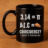 Funny Pi 314 = Pie Coincidence I Think Not Math Pun 11oz C Handle Ceramic Mug