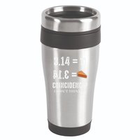 Funny Pi 314 = Pie Coincidence I Think Not Math Pun 16oz Travel Tumbler