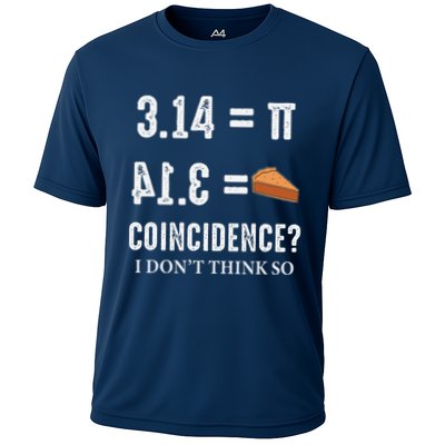 Funny Pi 314 = Pie Coincidence I Think Not Math Pun Performance Shirt