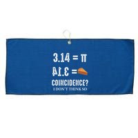 Funny Pi 314 = Pie Coincidence I Think Not Math Pun Large Microfiber Waffle Golf Towel