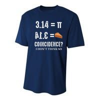 Funny Pi 314 = Pie Coincidence I Think Not Math Pun Youth Performance Sprint T-Shirt