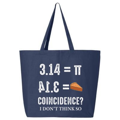 Funny Pi 314 = Pie Coincidence I Think Not Math Pun 25L Jumbo Tote