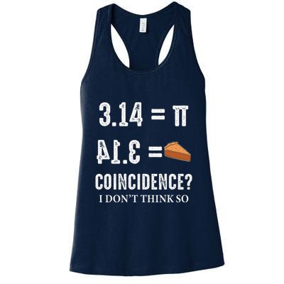 Funny Pi 314 = Pie Coincidence I Think Not Math Pun Womens Tank Top