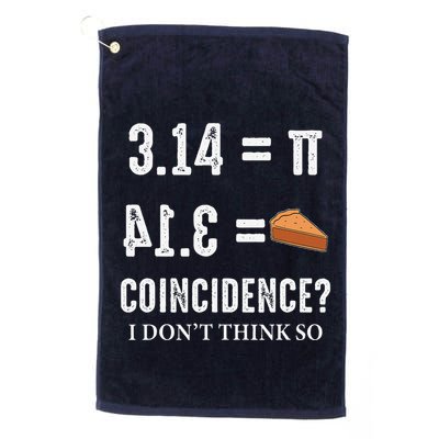 Funny Pi 314 = Pie Coincidence I Think Not Math Pun Golf Towel