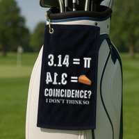 Funny Pi 314 = Pie Coincidence I Think Not Math Pun Golf Towel