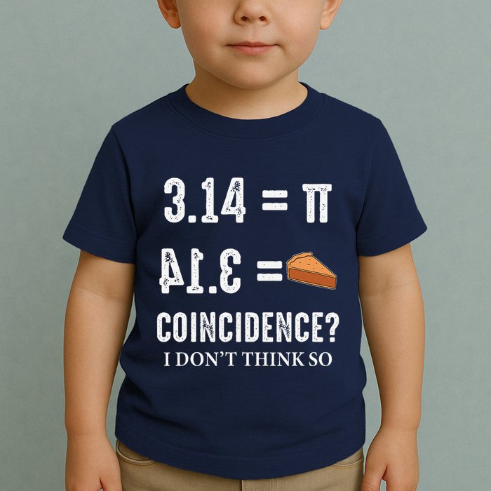 Funny Pi 314 = Pie Coincidence I Think Not Math Pun Toddler T-Shirt