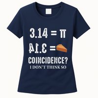 Funny Pi 314 = Pie Coincidence I Think Not Math Pun Womens T-Shirt