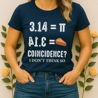 Funny Pi 314 = Pie Coincidence I Think Not Math Pun Womens T-Shirt