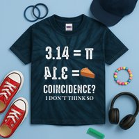 Funny Pi 314 = Pie Coincidence I Think Not Math Pun Kids Tie-Dye T-Shirt
