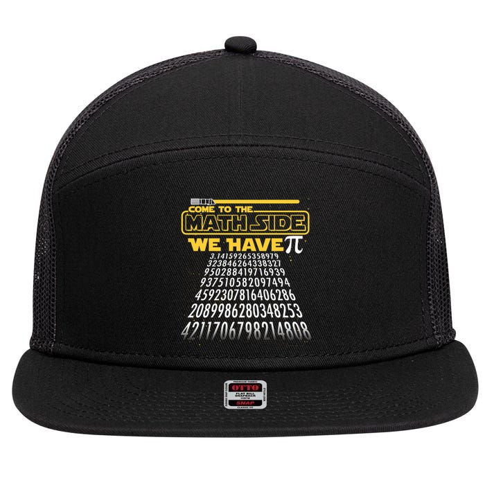 Funny Pi 3.14 Day Come To The Math Side We Have Pi 7 Panel Mesh Trucker Snapback Hat