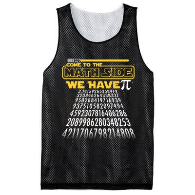 Funny Pi 3.14 Day Come To The Math Side We Have Pi Mesh Reversible Basketball Jersey Tank