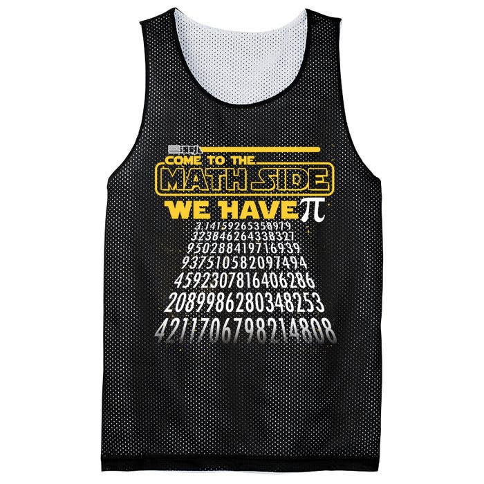 Funny Pi 3.14 Day Come To The Math Side We Have Pi Mesh Reversible Basketball Jersey Tank