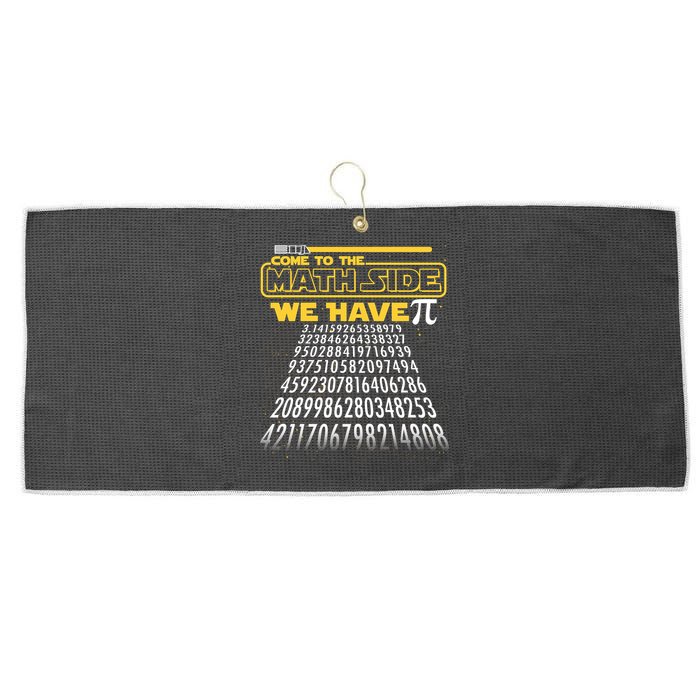 Funny Pi 3.14 Day Come To The Math Side We Have Pi Large Microfiber Waffle Golf Towel