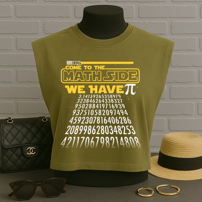 Funny Pi 3.14 Day Come To The Math Side We Have Pi Garment-Dyed Women's Muscle Tee