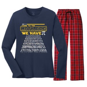 Funny Pi 3.14 Day Come To The Math Side We Have Pi Women's Long Sleeve Flannel Pajama Set 