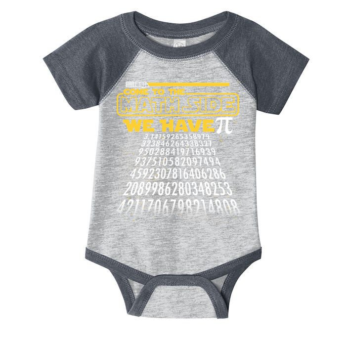 Funny Pi 3.14 Day Come To The Math Side We Have Pi Infant Baby Jersey Bodysuit