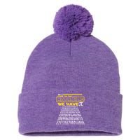 Funny Pi 3.14 Day Come To The Math Side We Have Pi Pom Pom 12in Knit Beanie