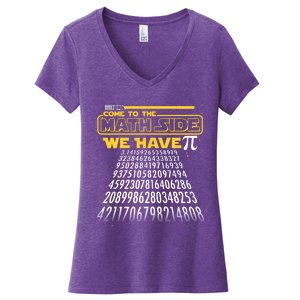 Funny Pi 3.14 Day Come To The Math Side We Have Pi Women's V-Neck T-Shirt