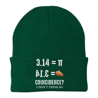 Funny Pi 314 = Pie Coincidence I Think Not Math Pun Knit Cap Winter Beanie