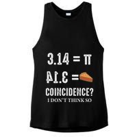 Funny Pi 314 = Pie Coincidence I Think Not Math Pun Ladies PosiCharge Tri-Blend Wicking Tank