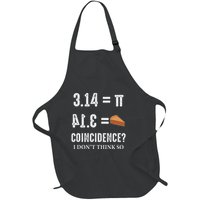 Funny Pi 314 = Pie Coincidence I Think Not Math Pun Full-Length Apron With Pockets
