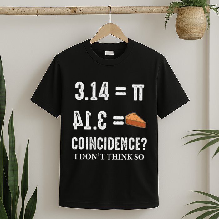Funny Pi 314 = Pie Coincidence I Think Not Math Pun T-Shirt