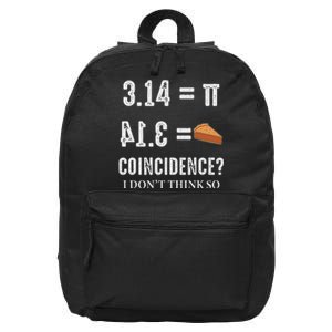 Funny Pi 314 = Pie Coincidence I Think Not Math Pun 16 in Basic Backpack