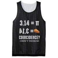 Funny Pi 314 = Pie Coincidence I Think Not Math Pun Mesh Reversible Basketball Jersey Tank
